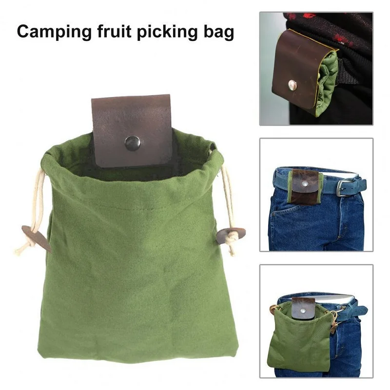 Mittelalterliche Renaissance-Bushcraft-Tasche, Lederbezug, Schnalle, faltbar, robust, Werkzeugtasche mit Kordelzug für Camping-Taschen im Freien – Detail 2