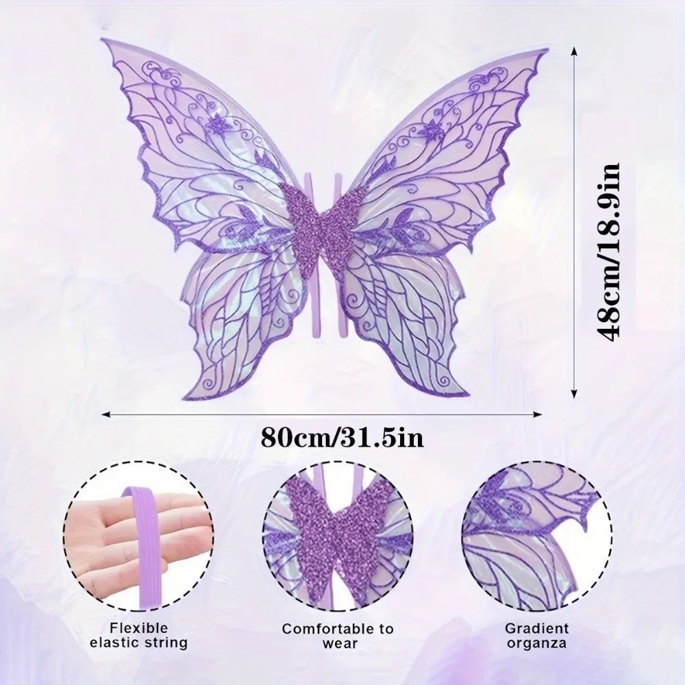 Cute Princess Angel Wing Fairy Wings Organza Dress UP Butterfly Wings Sparkling Elf Cosplay Wing Party Props