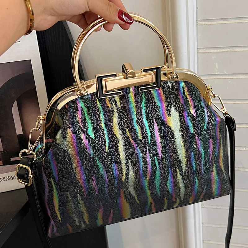 Retro Women's Lock Handbags Evening Clutch Shoulder Bags Shell Clip Crossbody crossbody bag women handbags leather shoulder bag