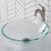KRAUS Round Crystal Clear Glass Vessel Bathroom Sink, 16 1/2 inch GV-100 3