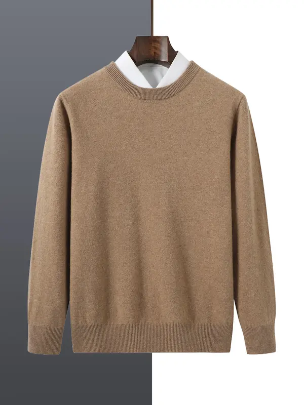 Basic 100% Merino Wool Men's Sweater Autumn Winter Male Knitted Pullover Long Sleeve Clothing Tops Cashmere Blouse O-Neck Fleece - Image 13