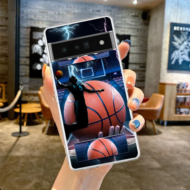 Transparent Silicone Basketball-Themed Phone Case Cover