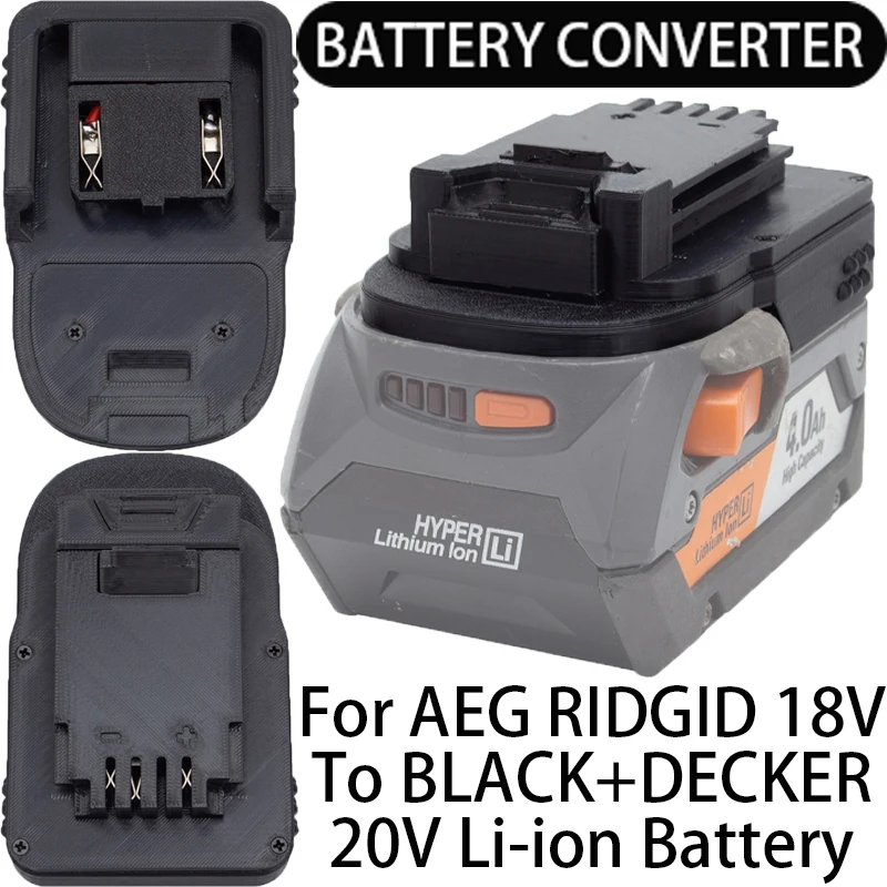 Battery Converter for Black&Decker 20V Li-Ion Tools to AEG RIDGID 18V Li-Ion Battery Adapter Power Tool Accessories hd55y vga to hdmi adapter cable vga usb to hd 1080p converter with power supply black