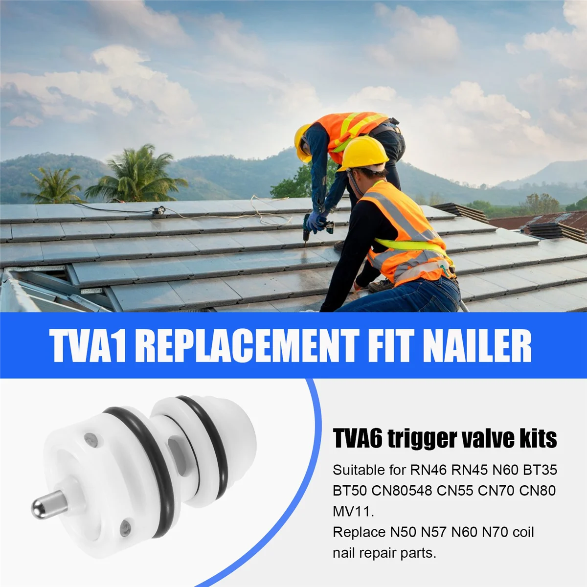 TVA6 Trigger Valve Kit TVA1 Replacement Fit Nailer RN46 RN45 N60 BT35 BT50 CN80548 CN55 CN70 CN80 MV11 (1 Packs )