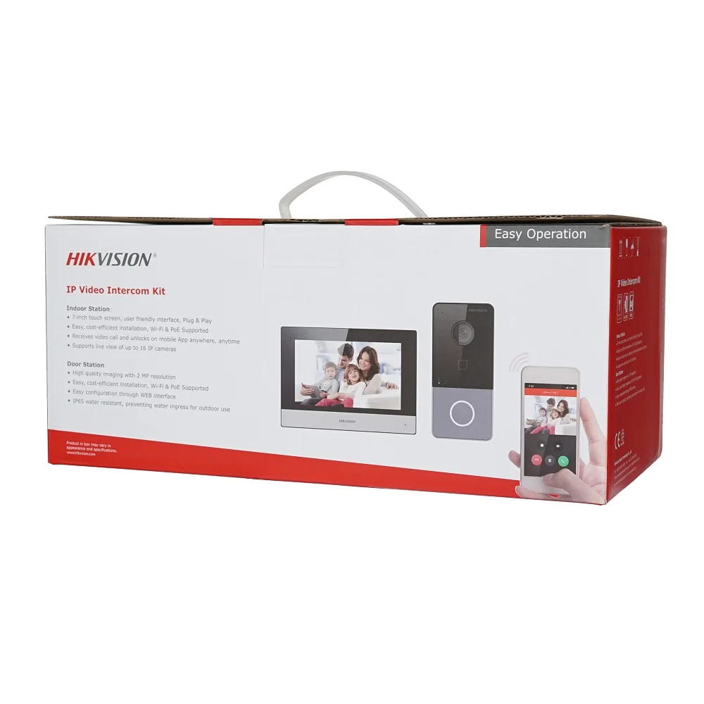 Hikvision Ds-Kis603-P(C) Kit Videocitofono Poe Multilingue 802.3Af, Include Ds-Kv6113-Wpe1(C) E Ds-Kh6320-Wte1 E Alimentatore