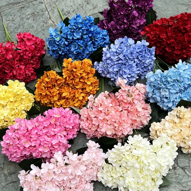 5 Köpfe große weiße rosa Hortensie künstliche Blumen Seide DIY Hochzeit Braut strauß gefälschte Blumen Party Home Dekoration