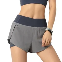 Summer Casual Sports Shorts Women's Fake Two-piece Anti Glare Running Quick Drying Hot Pants Breathable Yoga Fitness Pants