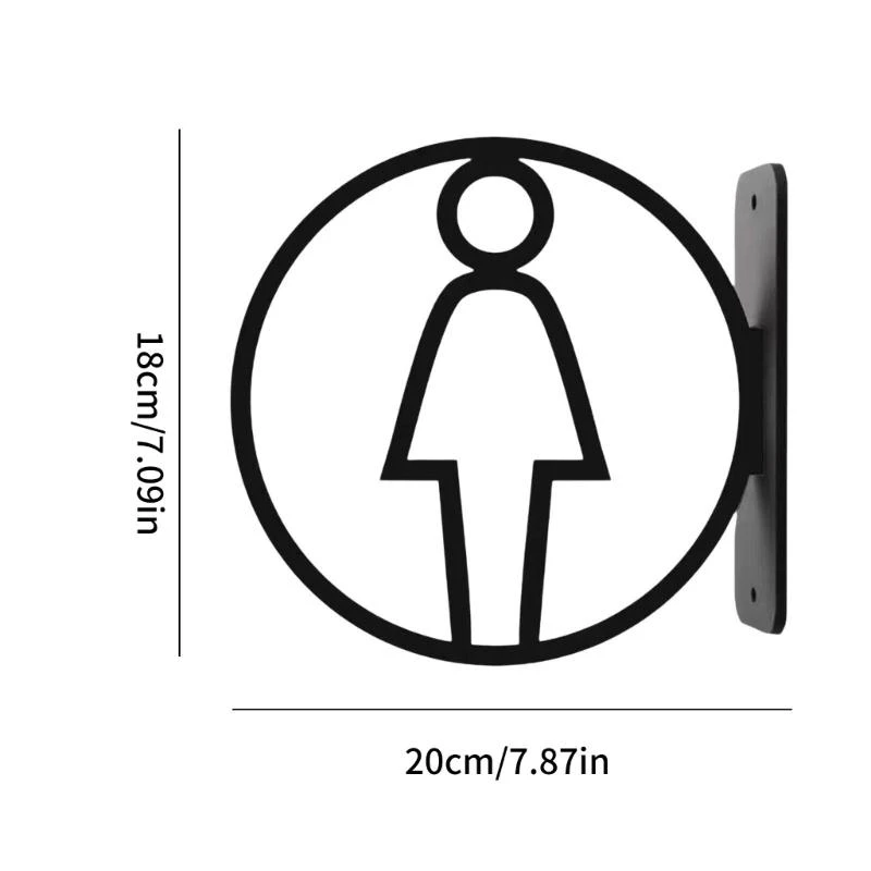 Modern Acrylic Bathroom Sign Elegant Office Restroom Marker Easy To Install Washroom Symbol Signage for Public Space
