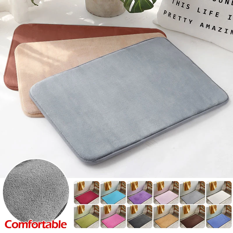 

Super Thick Fluff Fiber Bath Mats Comfortable and Soft Bathroom Carpet Non-slip Absorbent Rug Foot Mat Shower Room Doormat