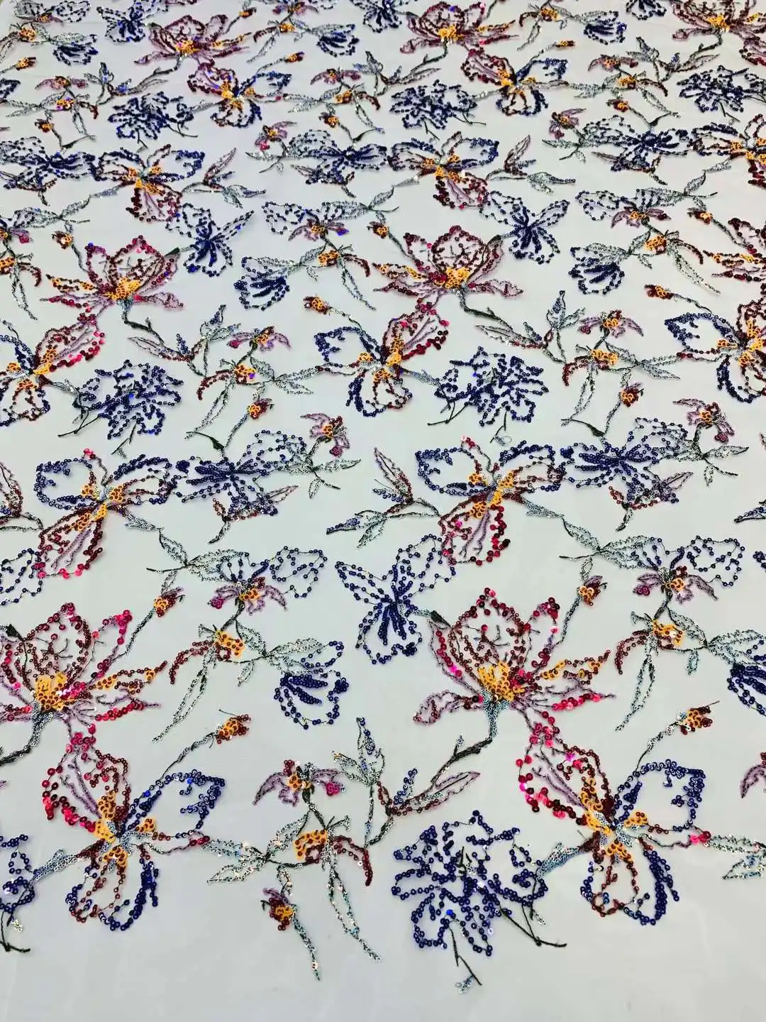 

Beautiful Sequin Fabric With Sequins Embroidered French Tulle Net/ Colorful African Fabric Lace For Party Weddings DIY Dresses