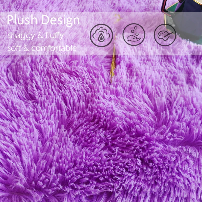 Solid Fluffy Rugs For Bedroom Children Room Mat Living Room Carpet Floor Mat Plush Rug Decorative Carpet Silk Wool Rug Plush Carpet Imitated Cashmere Carpet Kids Carpet Crystal Pile Rug Coral Velvet Rug Plush Play Mat