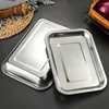 Rectangular Food Shallow Trays Stainless Steel Barbecue Fruit Storage Plate Steamed Dish Pastry Baking Pan Kitchen Utensils 5