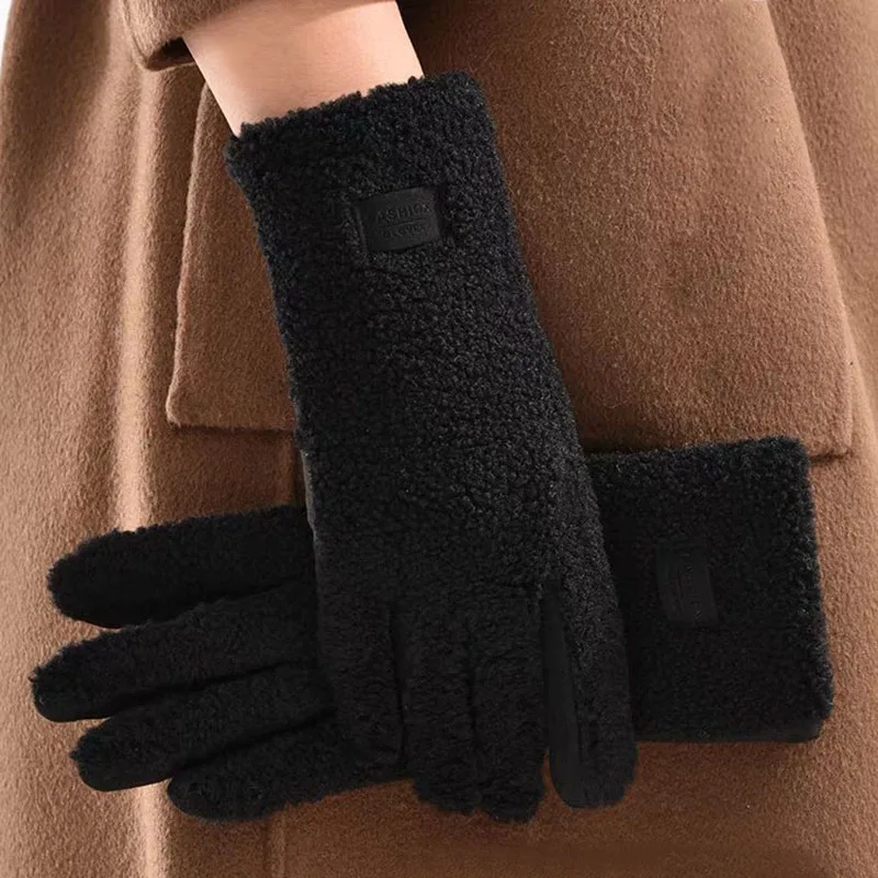 Guanti Donna In Pelle Scamosciata A Doppio Strato – Spessi, Resistenti Al Freddo E Touch Screen, Perfetti Per Ciclismo E Attività Outdoor