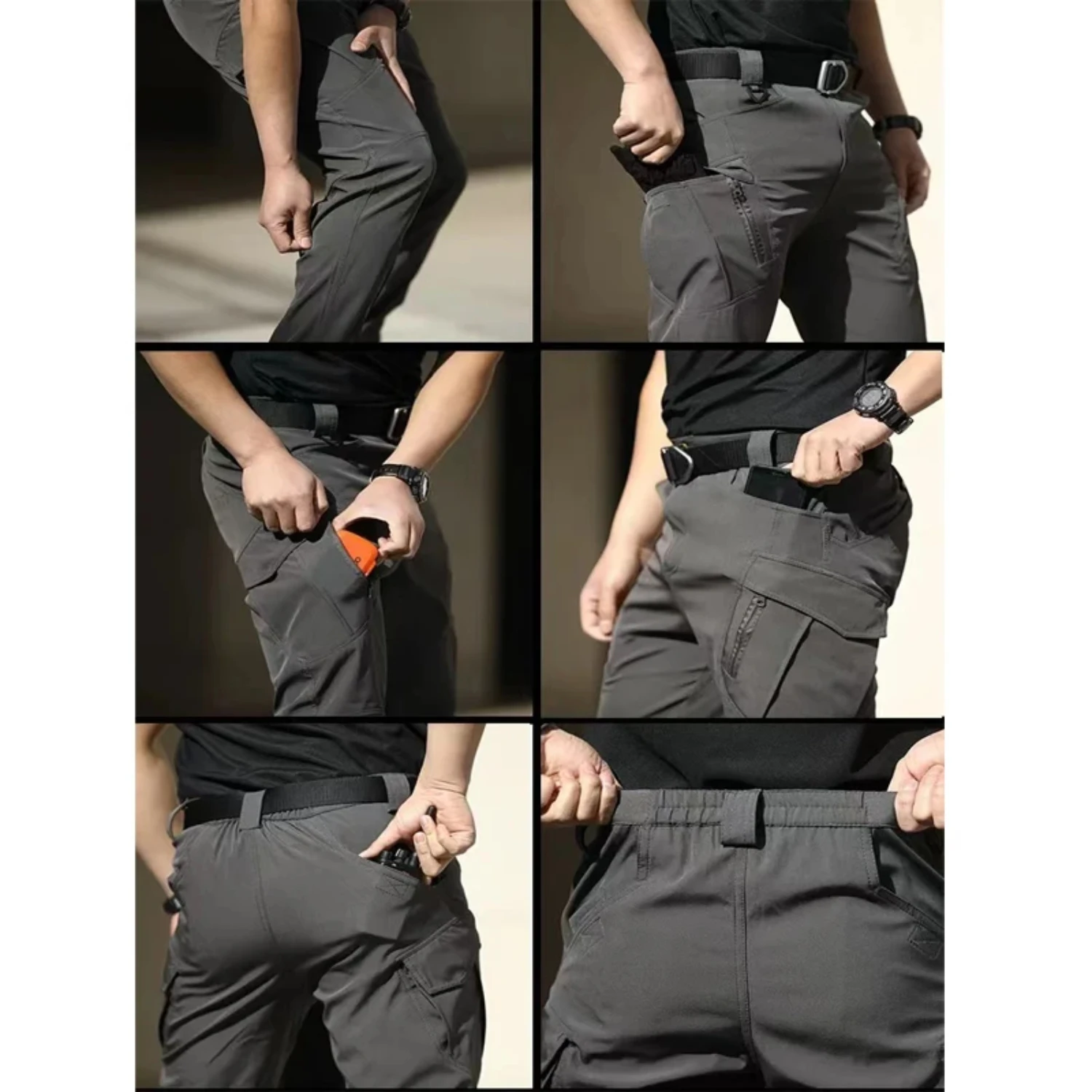 New Men Elastic Camping Hiking Trekking Fishing Climbing Outdoor Sports Trousers Spring Autumn Fall Cargo Tactical Quick Dry Pan