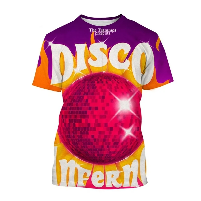 

3D Printed Colorful Disco Ball T Shirt For Men Clothes Fashion Bar Party Graphic T Shirts Hip Hop Y2k Tee Streetwear Women Tees