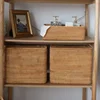 Hand-Woven Rattan Laundry Basket with Cover Large Clothing Sundry Books Primary Color Storage Basket Home Supplies 1