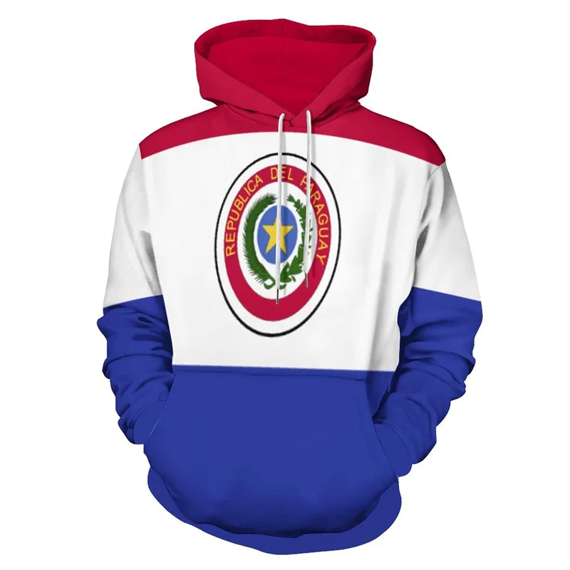 

3D Print Paraguay South Africa Flag Hoodie Men Italy National Flag Long Sleeve Pullover Sweatshirt Autumn Spring Tops Coat