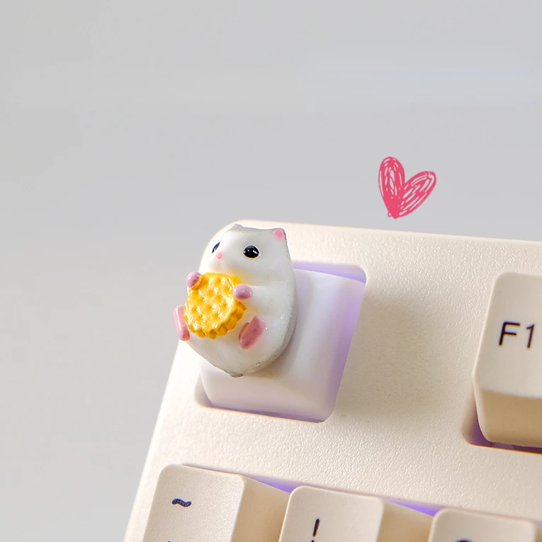 수제 크리에이티브 ESC 크로스 샤프트 기계식 키보드 캡, 귀여운 햄스터 키캡, 소녀 선물, 맞춤형 키캡, 1 개