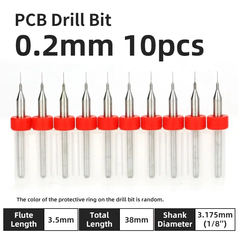 10pcs PCB Drill Bit Set Carbide Micro Drills For Printed Circuit Board 1/8" Fixed Shank Mini CNC Tungsten Steel Bits 0.1-3.175mm image 8