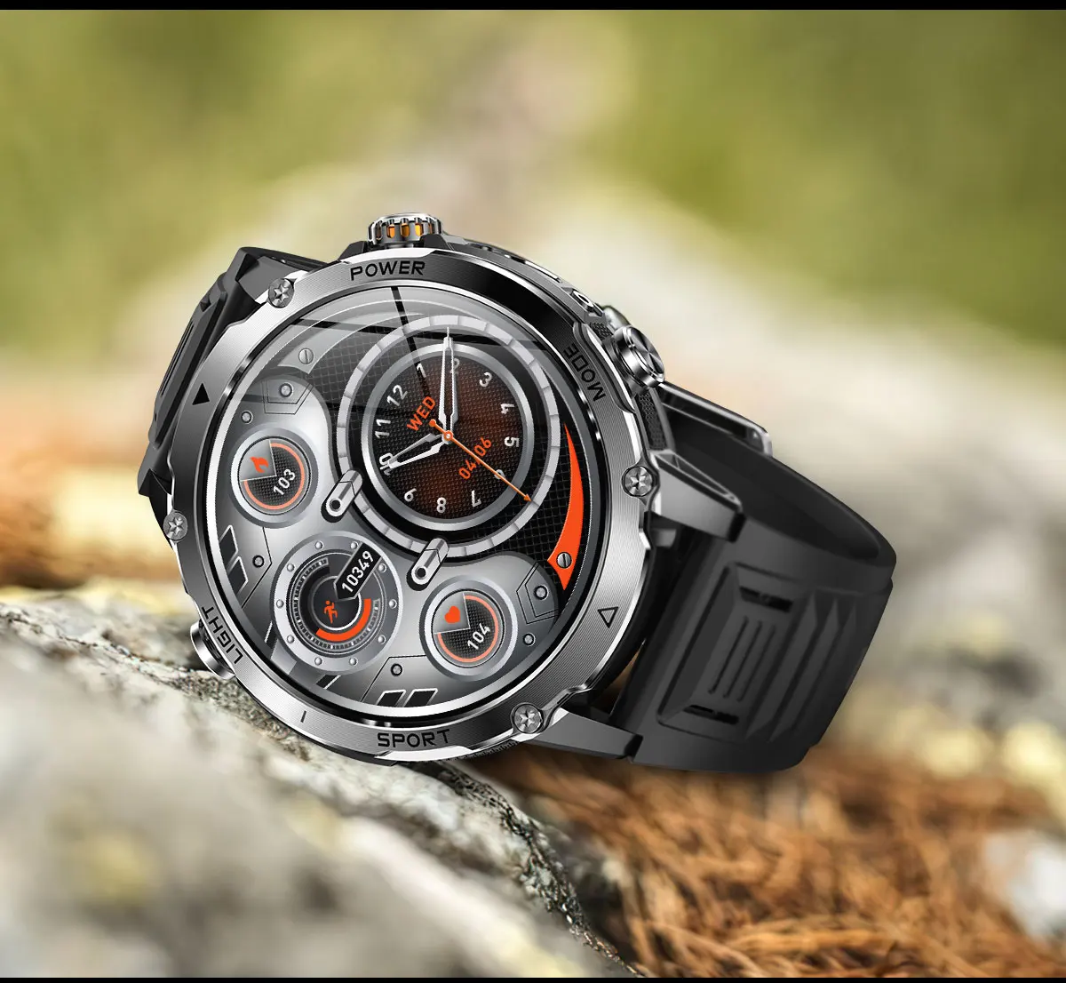 Military Smart Watch For Men Gps Waterproof With Strong Flashlight_voghion.com