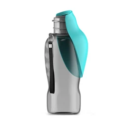 Portable 800ml Dog Water Bottle with Built-in Bowl for Outdoor Travel and Pet Feeding (Green)