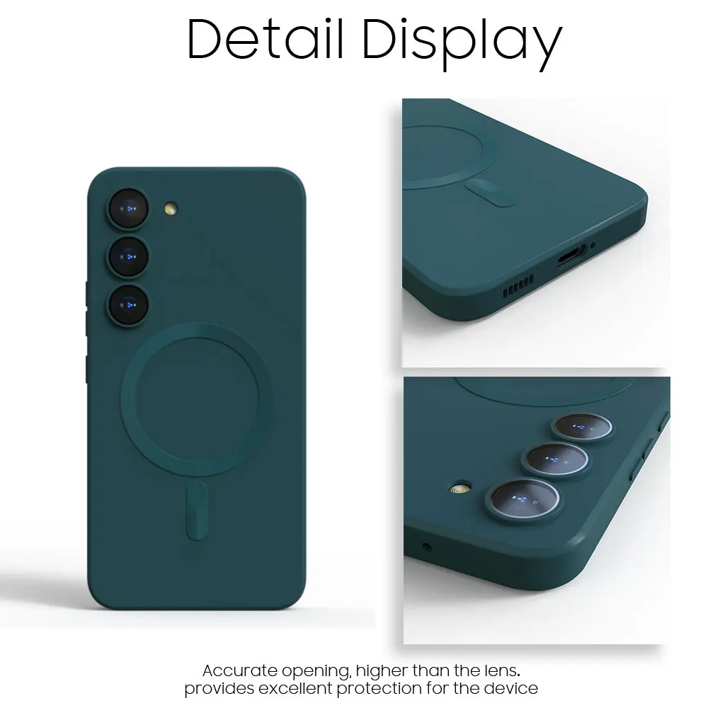 Enhanced Magnetic Silicone Phone Case - Soft, Durable, and Stylish Back Cover