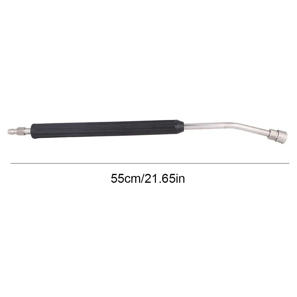 Car Wash Gun Extension Rod Stainless Steel High Pressure Water Gun Extension Rod Curved 1/4 Quick Connector Car Wash Accessories 6