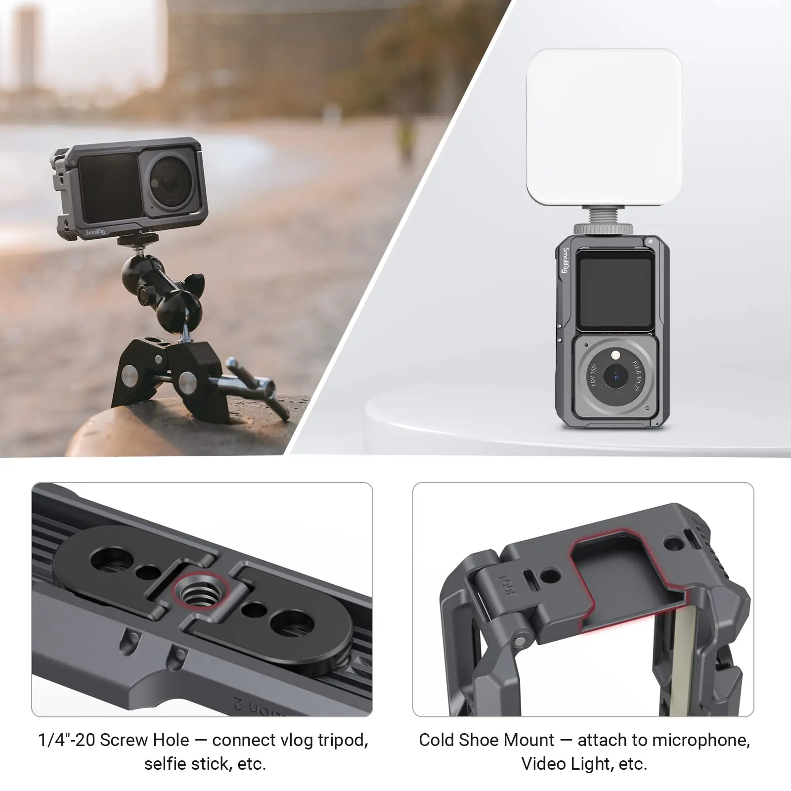 SmallRig Magnetic Action Camera Cage, liberação rápida,