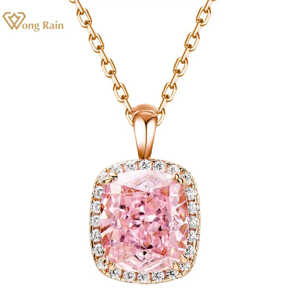 

Wong Rain 18K Gold Plated 925 Sterling Silver 2CT Crushed Ice Cut Lab Sapphire High Carbon Diamond Gems Pendant Necklace Jewelry