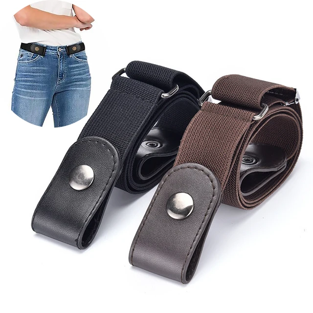 Buckle free belt for jean pants dresses fashion no buckle stretch elastic waist belt for women