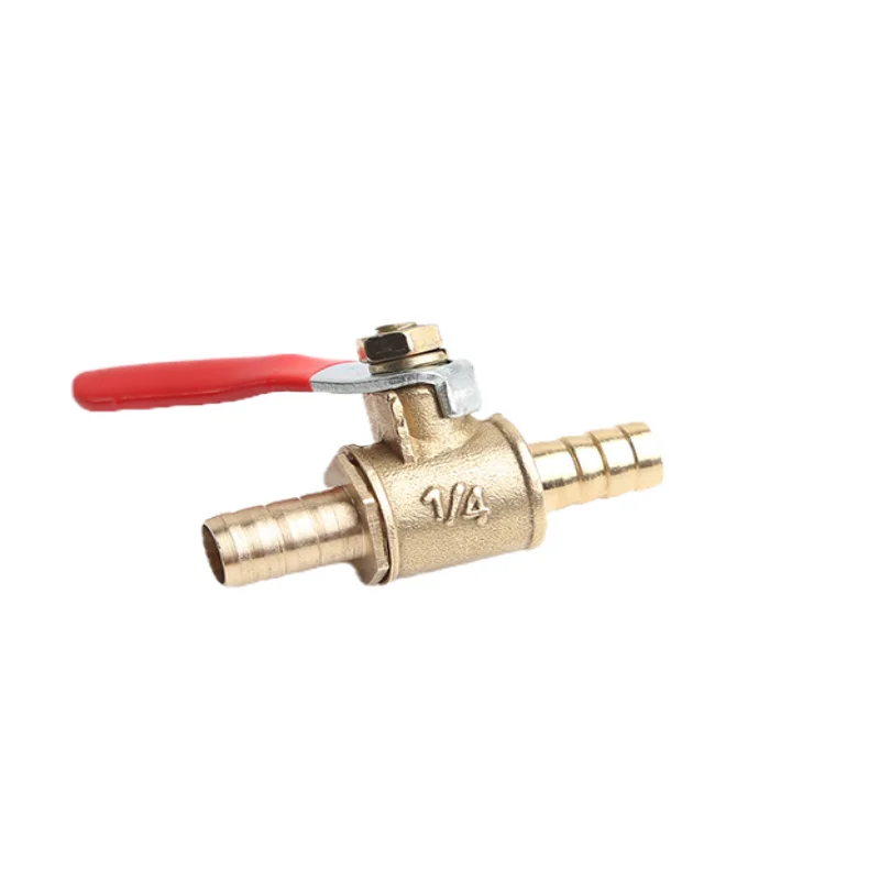Brass Ball Valve 6mm Hose Barbed x 6mm Hose Barbed Two Way For Oil Water Air brass ball valve