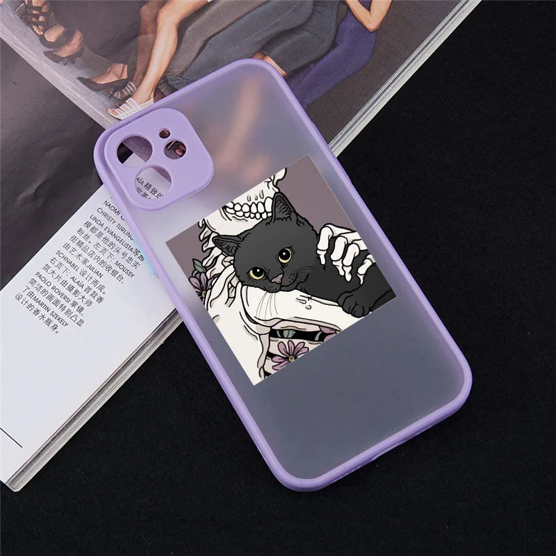 Black Skeleton Pattern Silicone Phone Case with Durable Back Cover