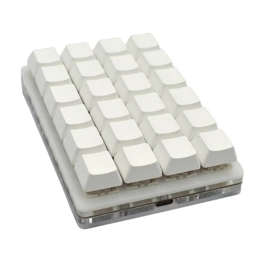 Mini USB Custom Mechanical Keyboard 24 Keys Black/White Gaming Keyboard thumbnail 7