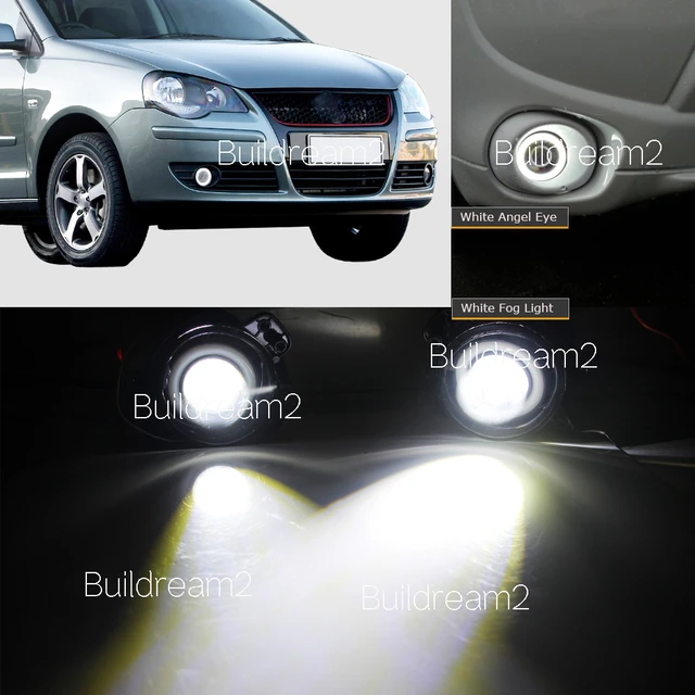 2 X LED Fog Light Angel Eye DRL For Volkswagen VW Polo MK4 9N3 2005 2006