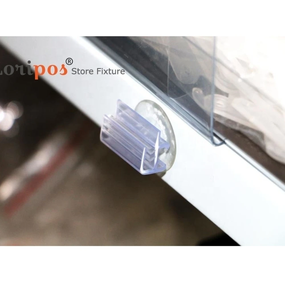 Suction Cup Flush Mount Soft Gripper Window Glass Wall Shelf Rack Price Tag Holder Show Pvc Flag Sign Hanger Toothed Clips window shelf hanger