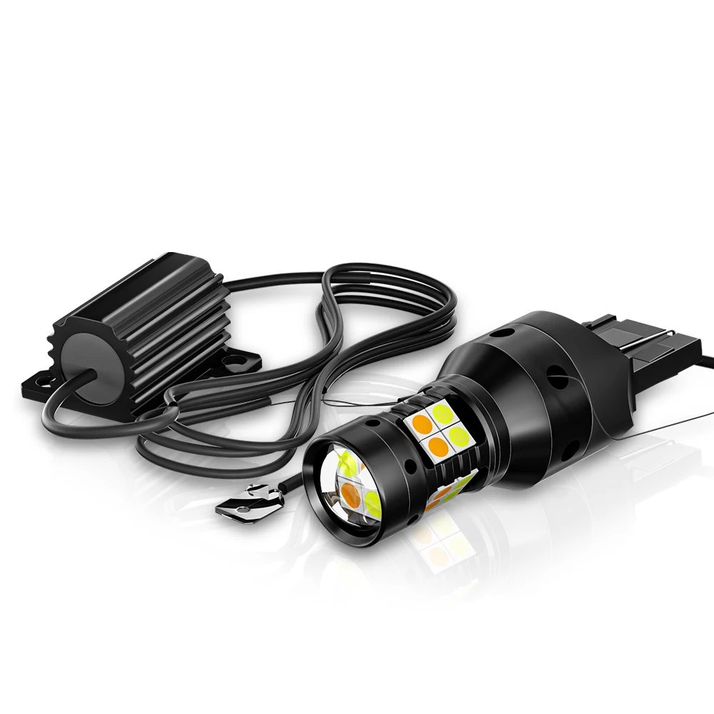 2pcs LED Dual Mode Turn Signal+Daytime Running Light DRL PY21W P21W WY21W 3156 T25 T20 Accessories Canbus