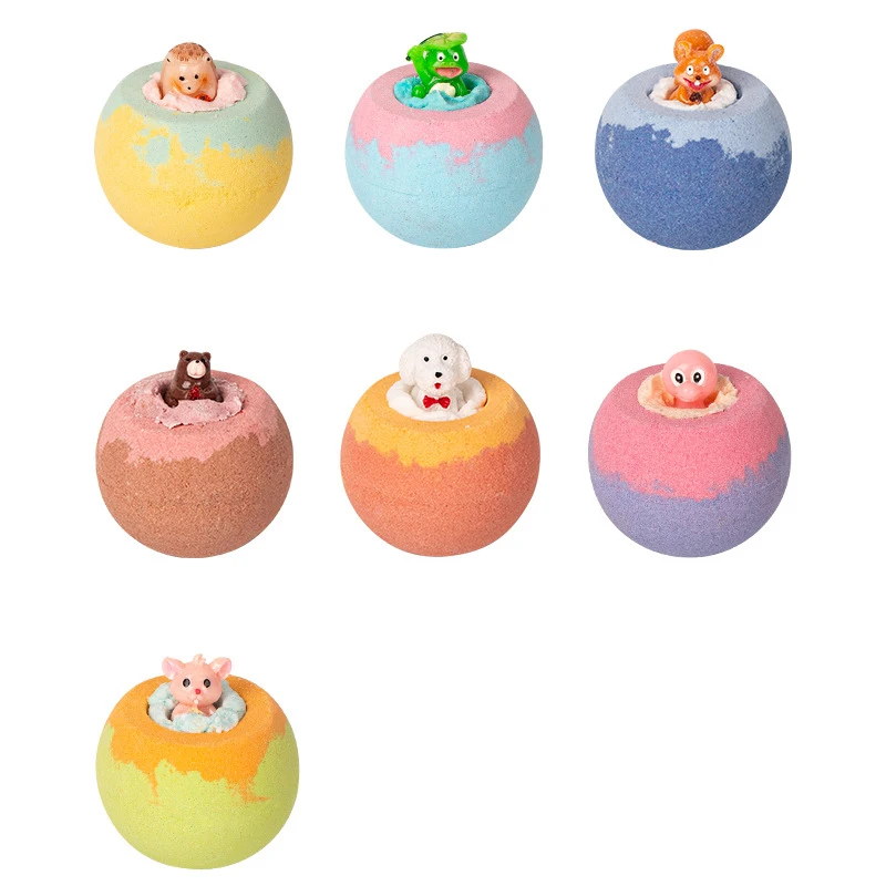 Bombes de bain à l'huile essentielle pour enfants, sel de bain moussant, bain de spa hydratant, peau sèche, instituts de relaxation soulignés, peignoir de douche