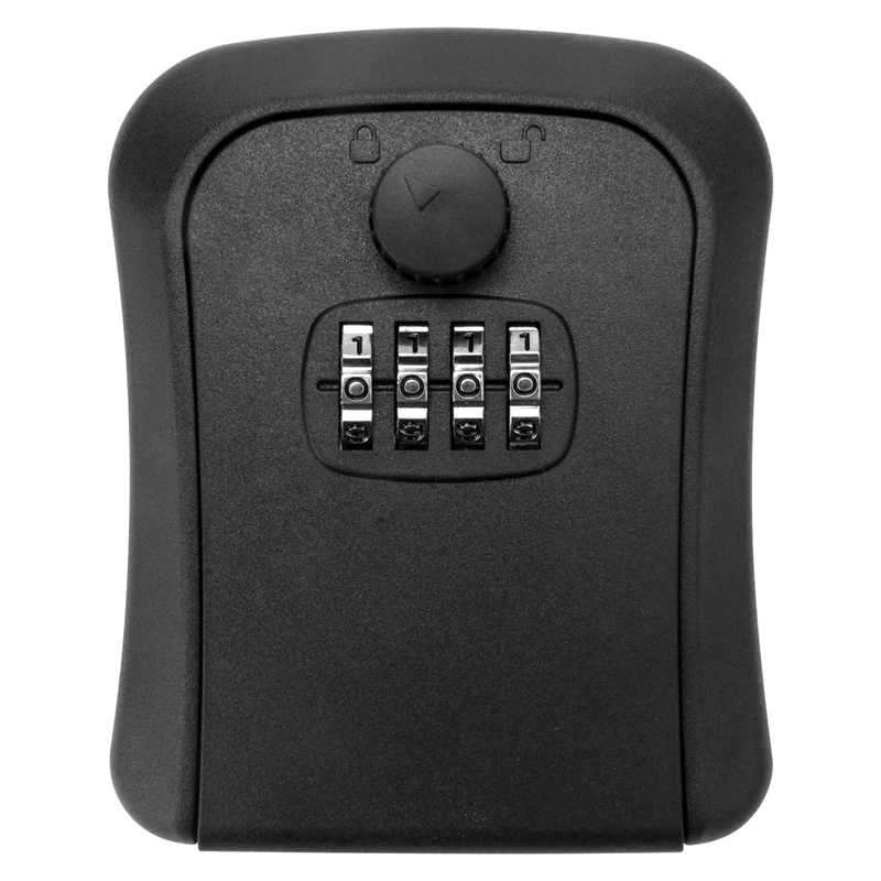 Key Lock Box, Wall-Mounted Zinc Alloy Key Box Weatherproof 4-Digit Combination Key Storage Lock Box