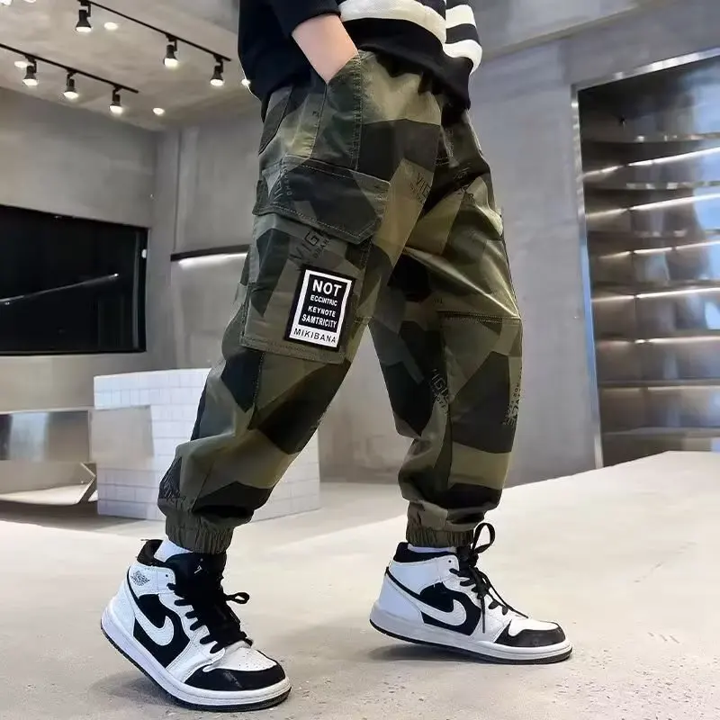 Camouflage Boy Cargo Pants Children Casual Sweatpants Three-dimensional High Visibility Sports Pants Children's Clothing boys pants kids pants