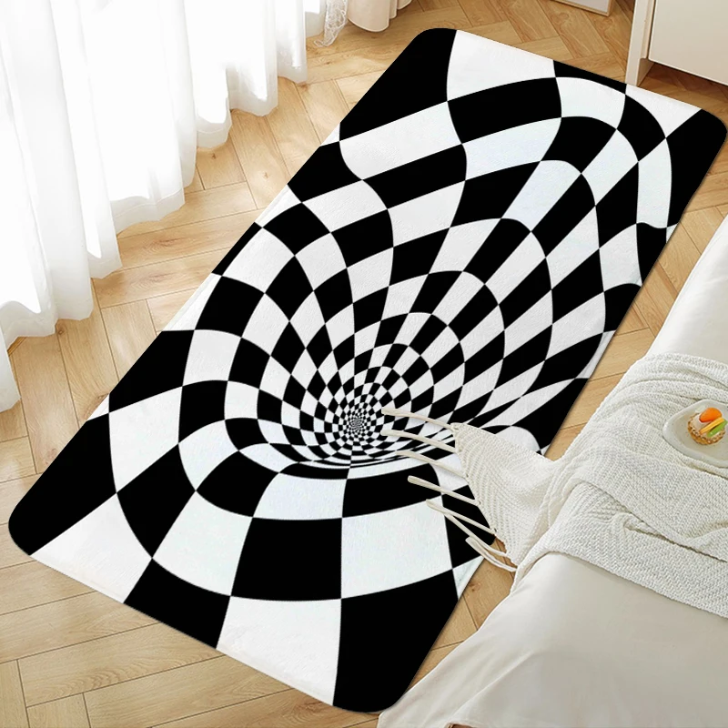 

Bath Rug Black And White Art Bed Room Carpet for Hallway Kitchen Accessories Veranda Floor Mat Outdoor Entrance Doormat Rugs