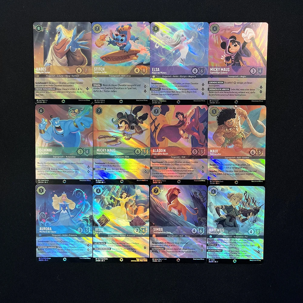 Disney Lorcana Cards Foil Chapter 1 & 2 Enchanted Proxy Tcg Carte Da Gioco Rise Of The Floodborn Germany French English New Game Card