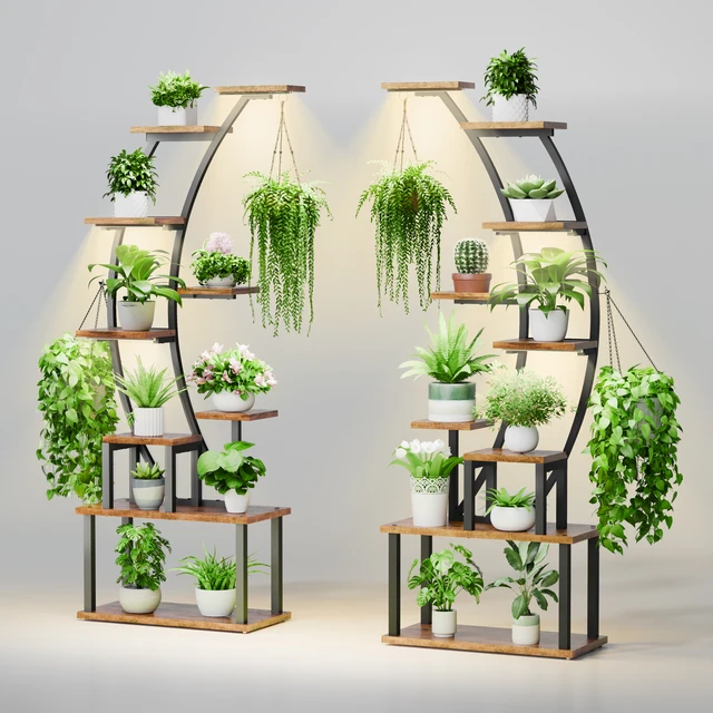 Plant Stands Indoor With Grow Lights 2pcs