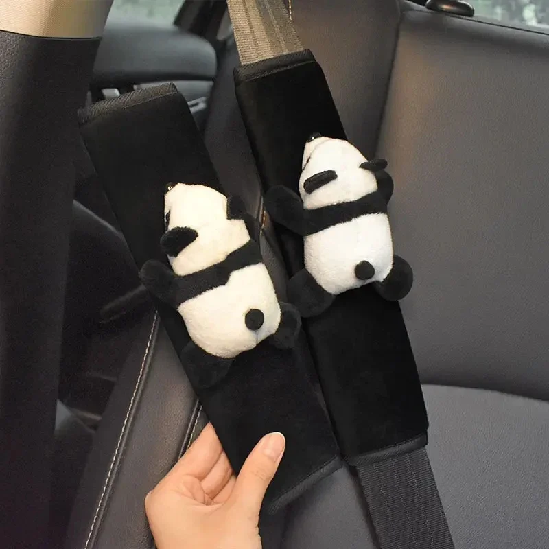 1Pc Panda Car Seat Belt Cover Shoulder Guard Adjustable Shoulder Protector Car Safety Belt Pad Auto Interior Accessory