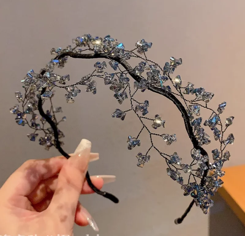Vintage High-End Crystal Mesh Stirnband mit Haarnadel
