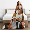 B-Brad Pitts Photo Blanket Actor Picnic Flannel Throw Blanket Warm Soft Outdoor Custom Bedspread Gift 3