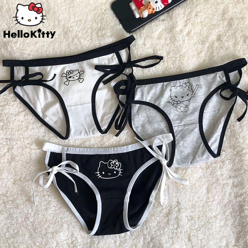 Sanrio ropa interior de Hello Kitty para hombre y mujer, bragas de algodón sin con dibujos animados, calzoncillos transpirables, 3 piezas, Y2k| | - AliExpress