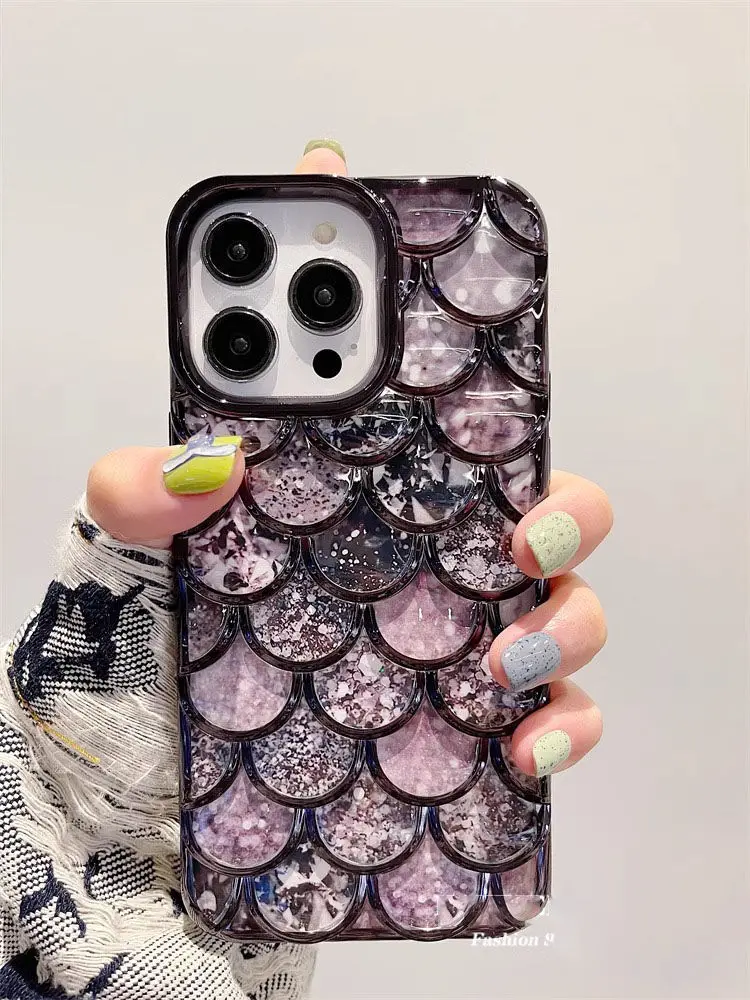 Phone case 15promax14 gradient 13 glitter 12 electroplating net red shell pattern tide models burst high face value 15promax 14p