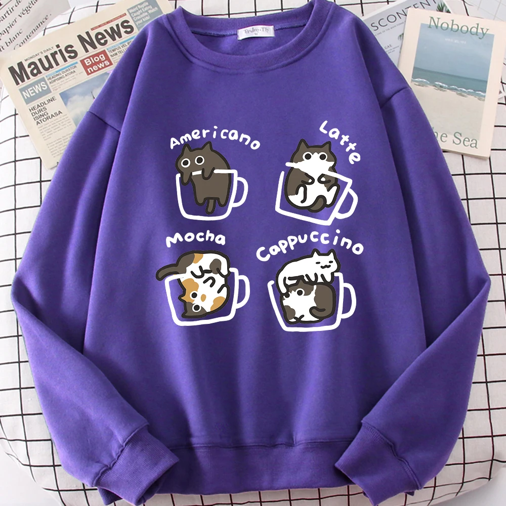 Cute Cat Cartoon Print Oversized Hoodie - Unisex Cozy Autumn Sweatshirt