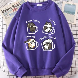Cute Cat Cartoon Print Oversized Hoodie - Unisex Cozy Autumn Sweatshirt - XXL (Purple)