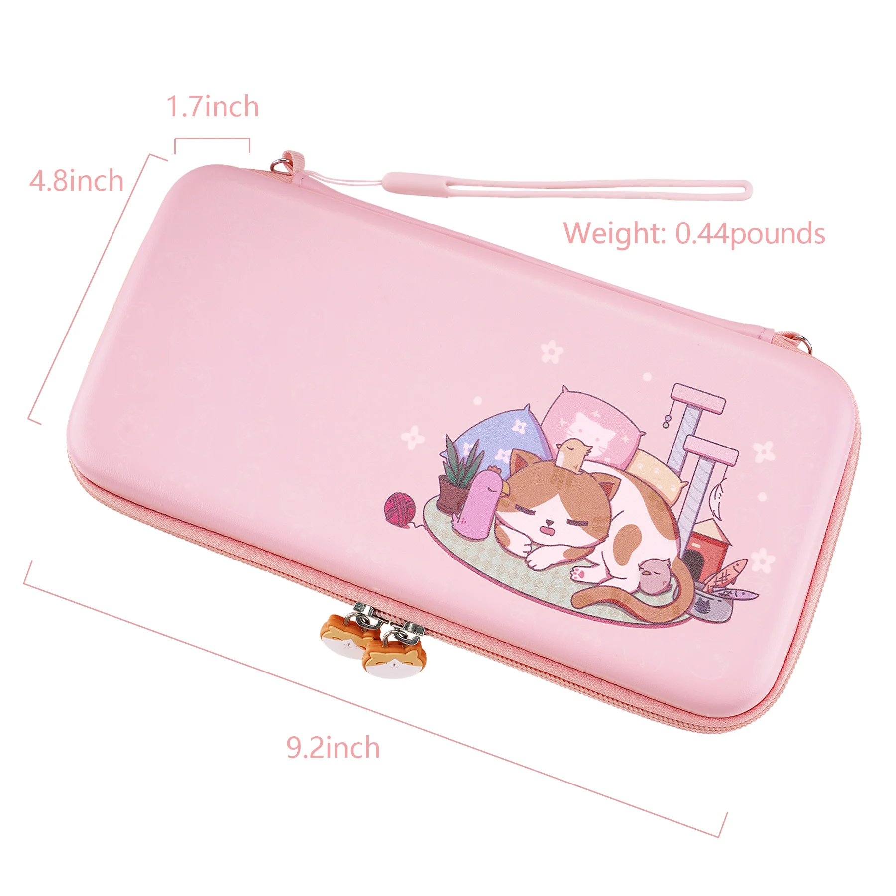Playvital Rosa Bonito Estojo de Transporte para Nintendo Switch Lite Menina Case de Armazenamento Polegar Aperto Tampas para Interruptor Lite - Image 5